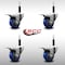 Service Caster 3'' SS Blue Poly Swivel 3/4'' Expanding Stem Caster Set Total Lock Brake, 4PK SCC-SSEXTTL20S314-PPUB-BLUE-34-4 - alternate 2